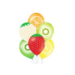 lot de 6 ballons de fête motifs fruits mix 30cm