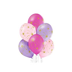 lot de 6 ballons de fête motifs taches dorées mix 30cm