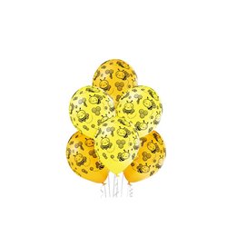 lot de 6 ballons de fête motif abeille et ruche mix 30cm