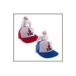 casquette gag motif "i love you" avec peluche mix