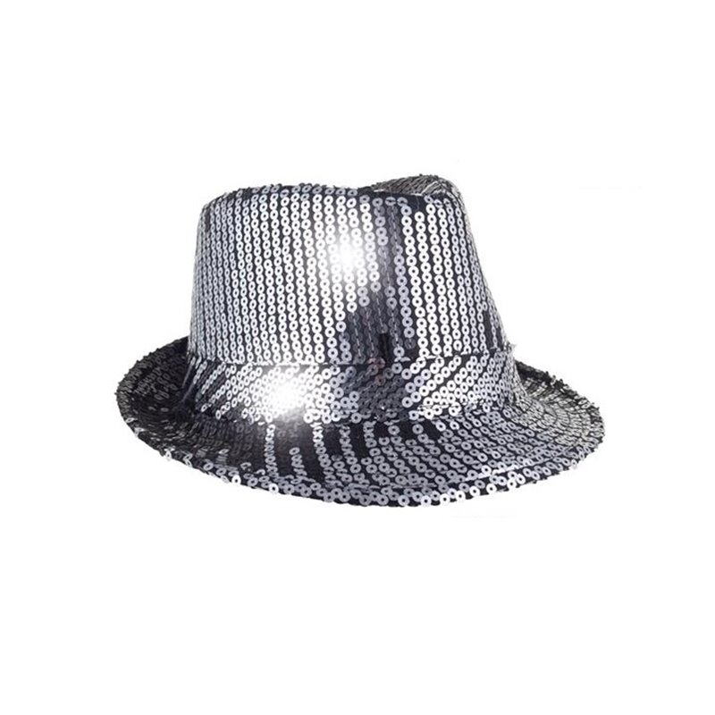 chapeau tribly à sequins argent noir