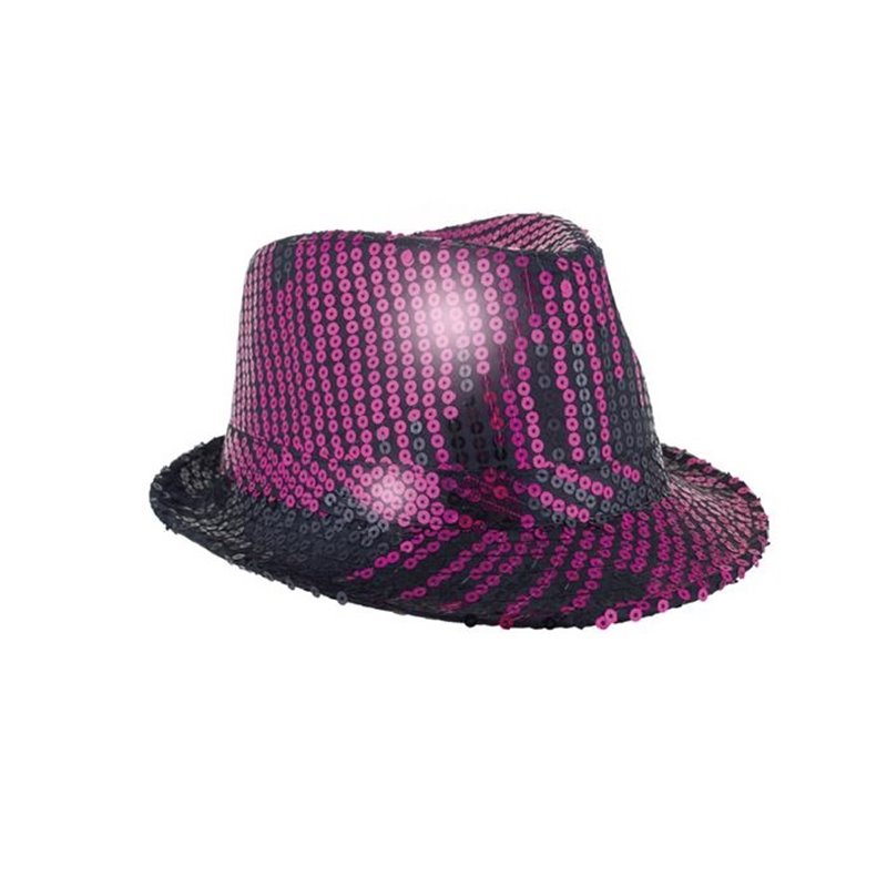 chapeau tribly à sequins rose noir