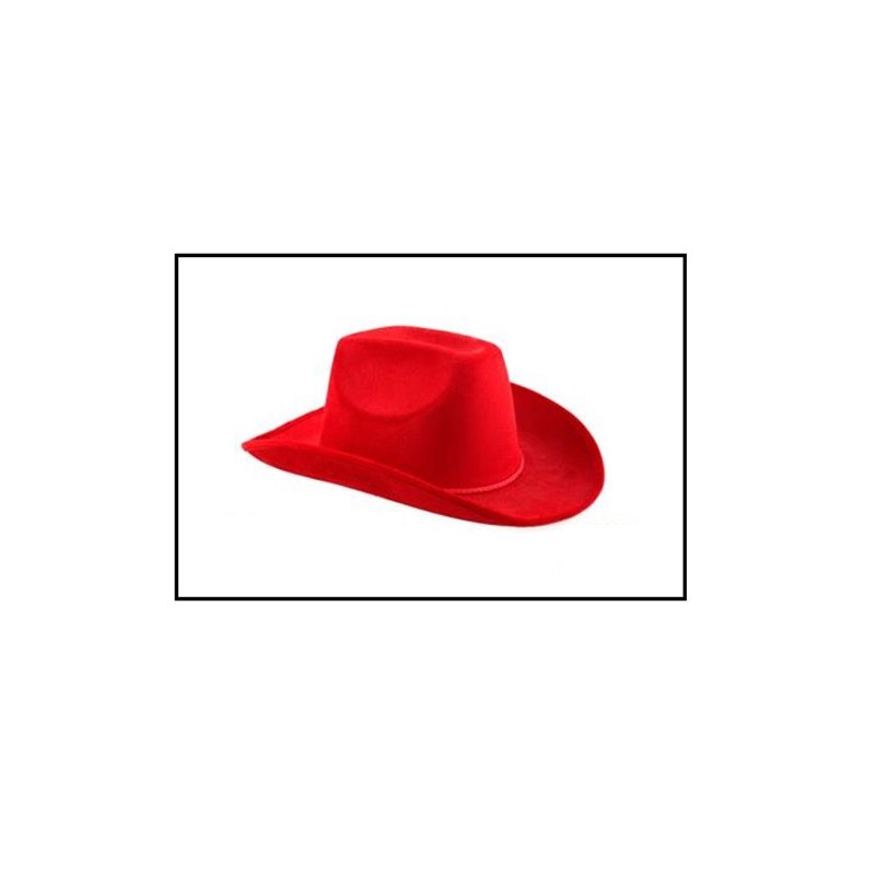 chapeau cowboy velours rouge adulte