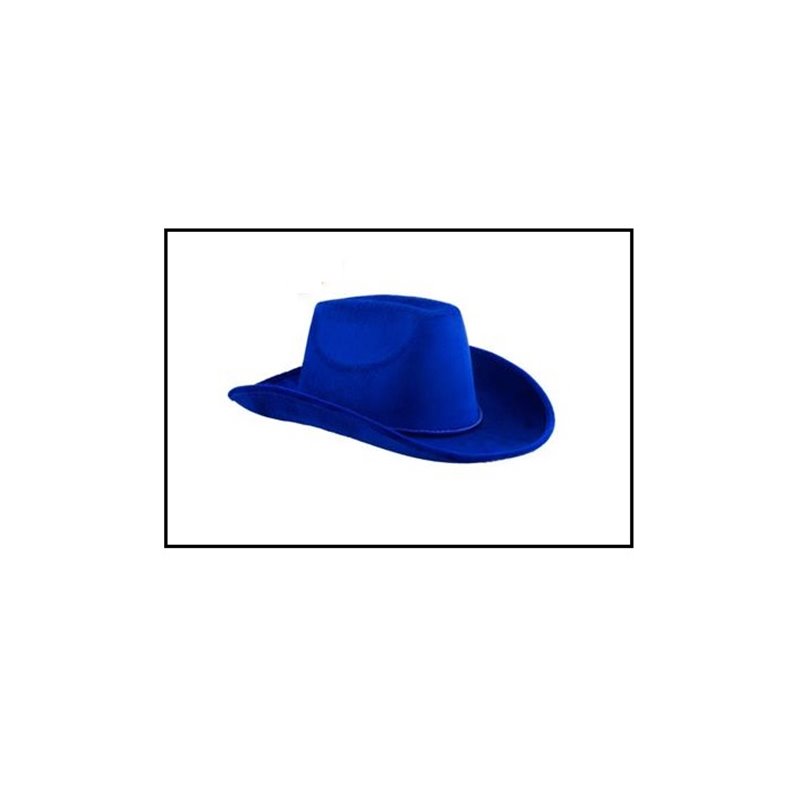 chapeau cowboy velours bleu adulte