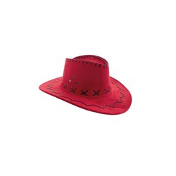 chapeau cowboy imitation cuir rouge pour enfant