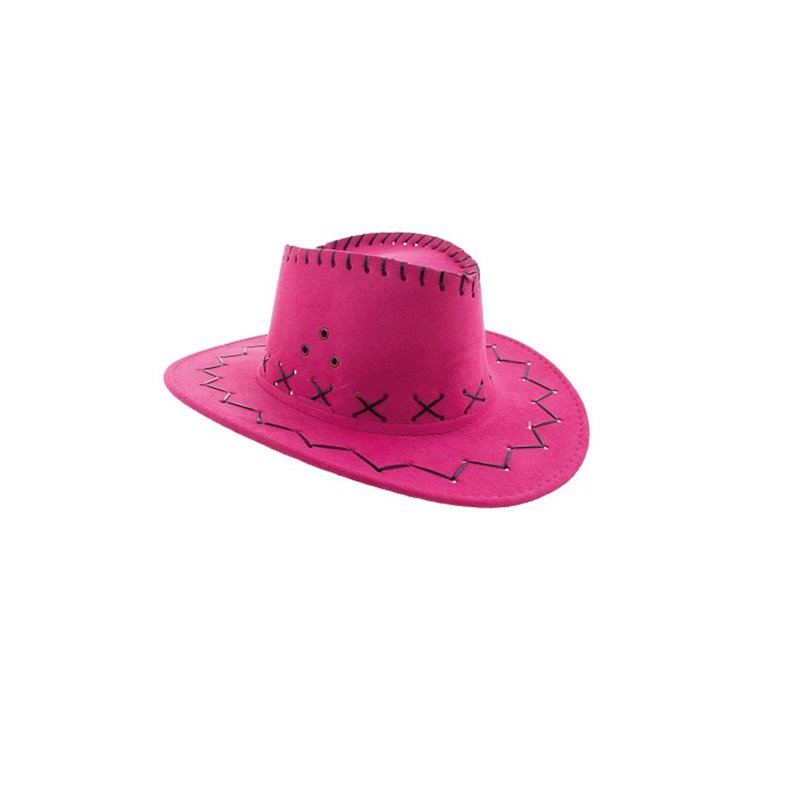 chapeau cowboy imitation cuir rose pour enfant