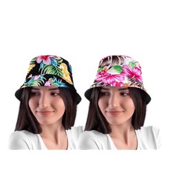 chapeau bob à fleurs noir adulte