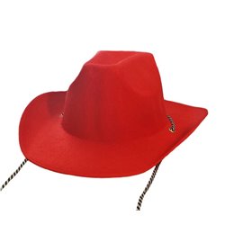 chapeau cowboy feutrine avec corde rouge