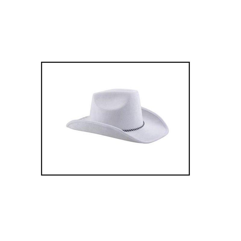 chapeau cowboy velours blanc adulte