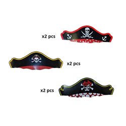 lot de 6 chapeaux de pirate en carton enfant