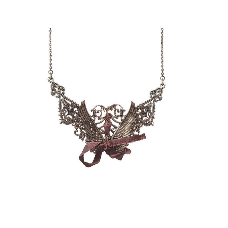 collier métal steampunk bronze avec motifs