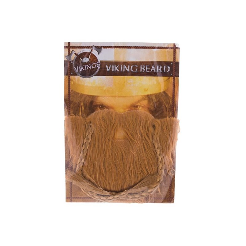 fausse barbe de gaulois viking marron 23cm