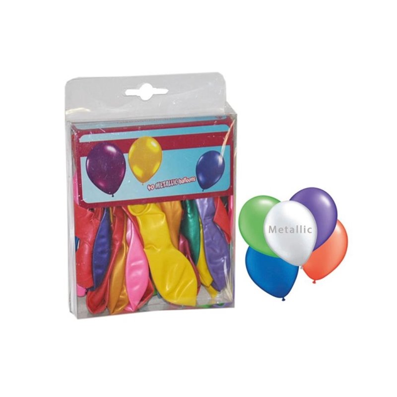 lot de 40 ballons latex métallisés mix 30cm