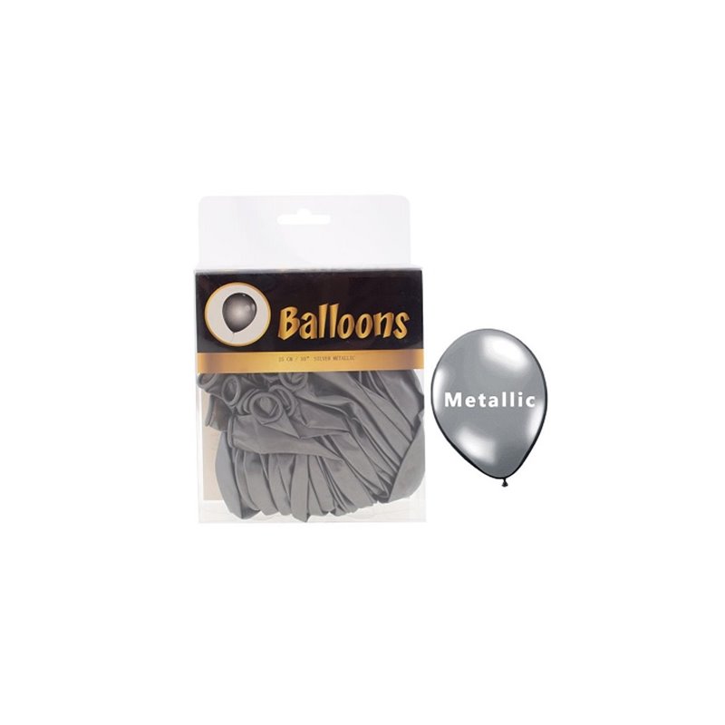 lot de 40 ballons latex métallisés argent 25cm