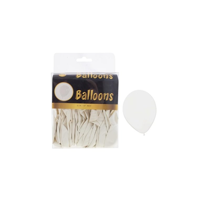 lot de 40 ballons latex opaques blanc 25cm