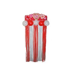 décoration de porte motif coeurs rouge & blanc 1.55m