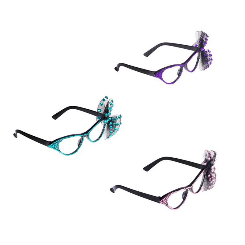 lunettes vintage avec strass et noeud papillon mix