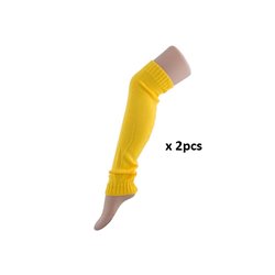 paire de jambière tricotée jaune adulte 60cm