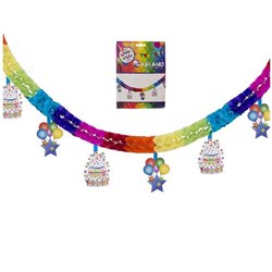 guirlande motifs "anniversaire" multicolore 4x0.43m