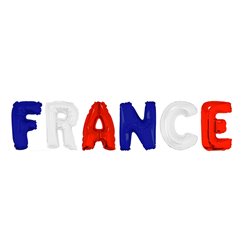 kit ballons aluminium tricolores "france" 6pcs 41cm