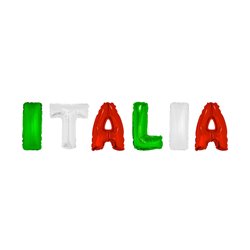 kit ballons aluminium tricolores "italia" 6pcs 41cm