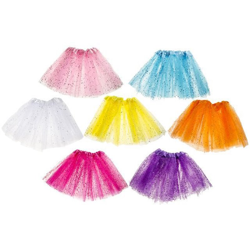 jupe tutu en tulle pastel à paillettes enfant jaune 29cm