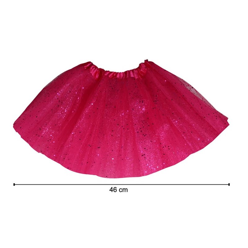 jupe en tulle tutu fuchsia à paillettes enfant 46cm