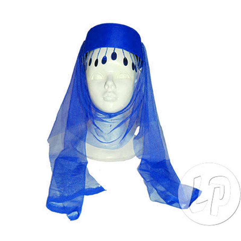 coiffe harem avec voile bleu