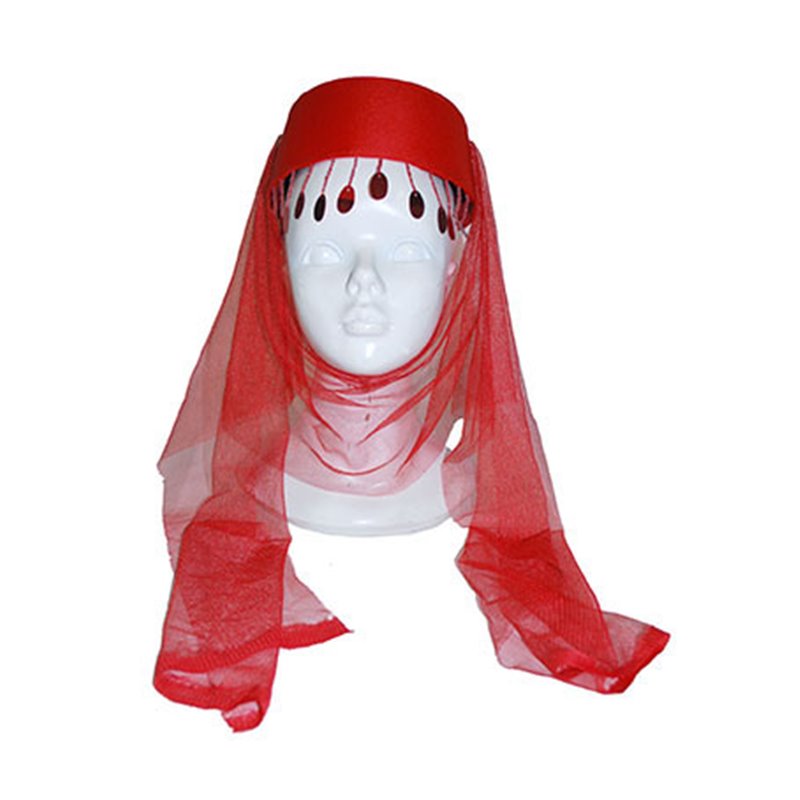 coiffe harem avec voile rouge