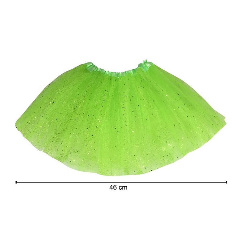 jupe en tulle tutu vert clair à paillettes enfant 46cm