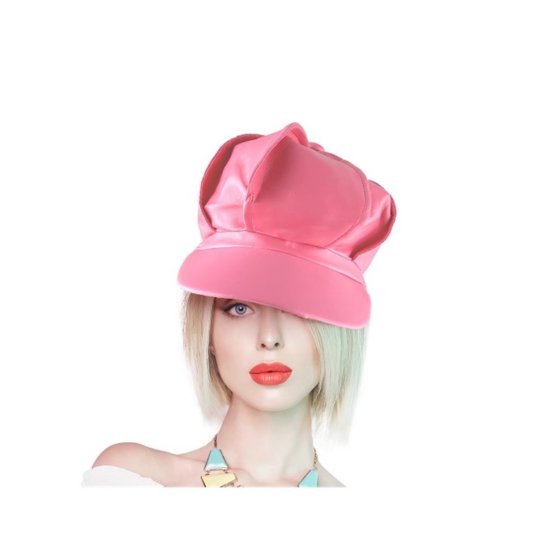 casquette géante simili cuir rose vintage adulte