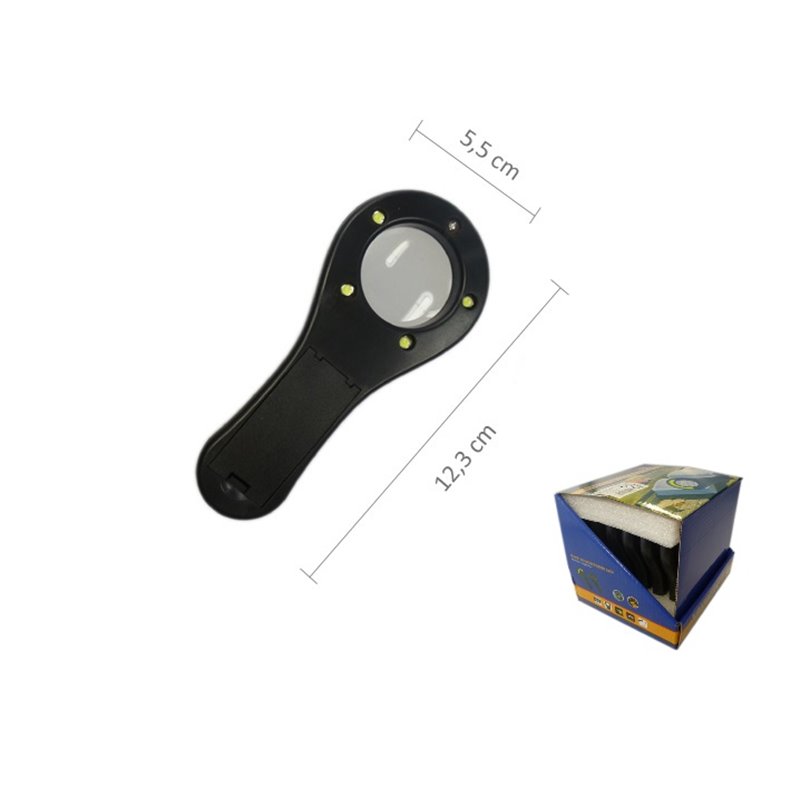 loupe lumineuse led's 12x5.5cm + 2 piles cr2032