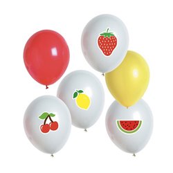 lot de 6 ballons de fête ambiance fruits