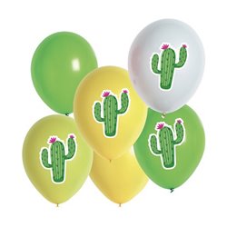 lot de 6 ballons de fête ambiance cactus