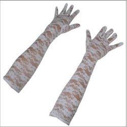 paire de gants en dentelles blanc longs