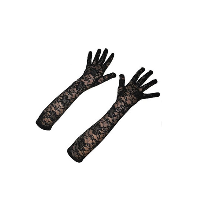 paire de gants en dentelles noir longs