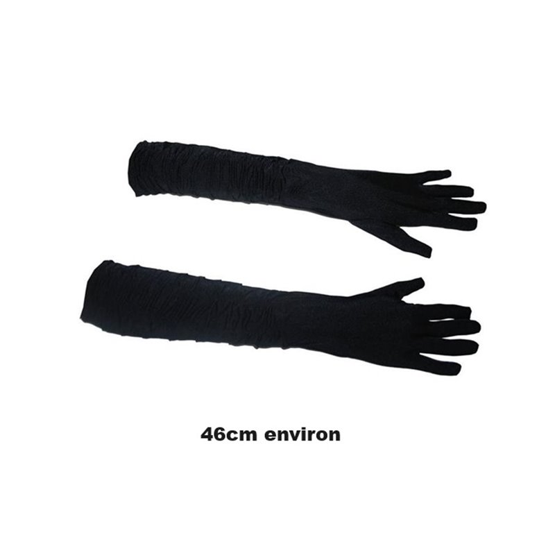 paire de gants plissés longs noir 46cm