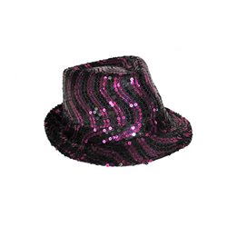 chapeau tribly à sequins ondulés fuchsia