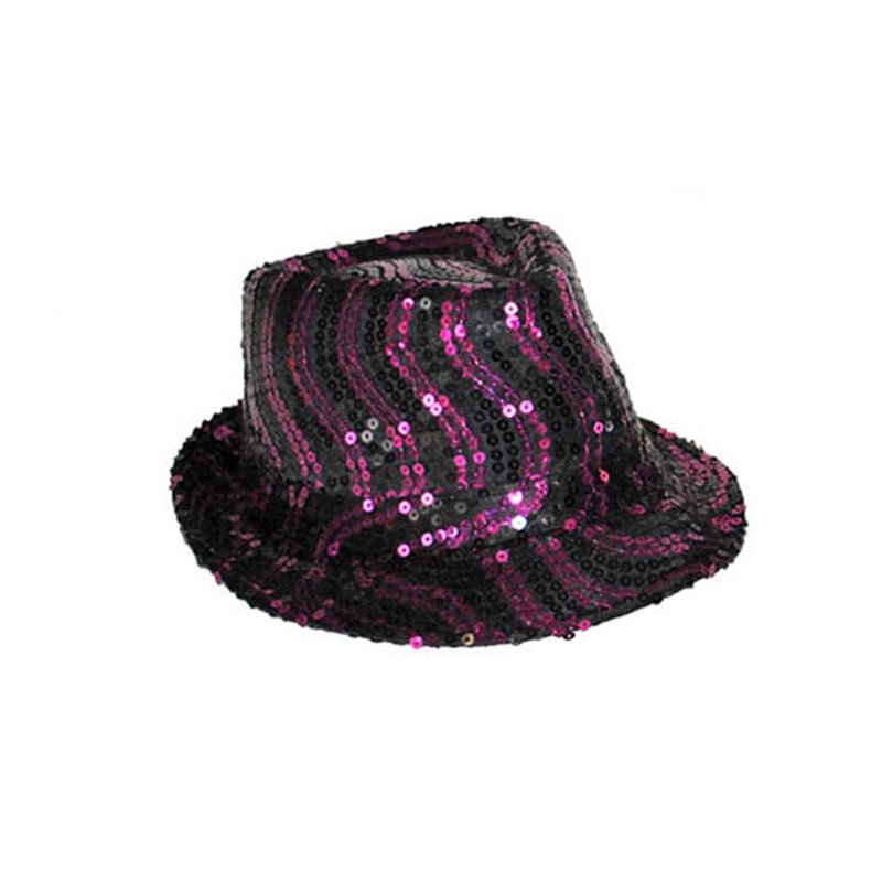 chapeau tribly à sequins ondulés fuchsia