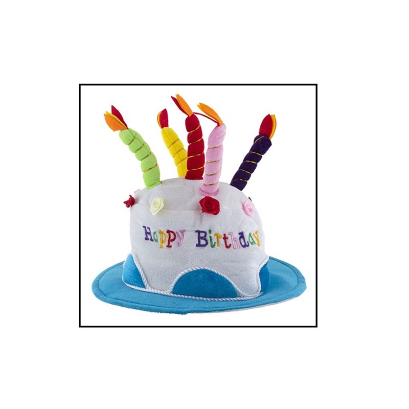 chapeau en mousse happy birthday bleu