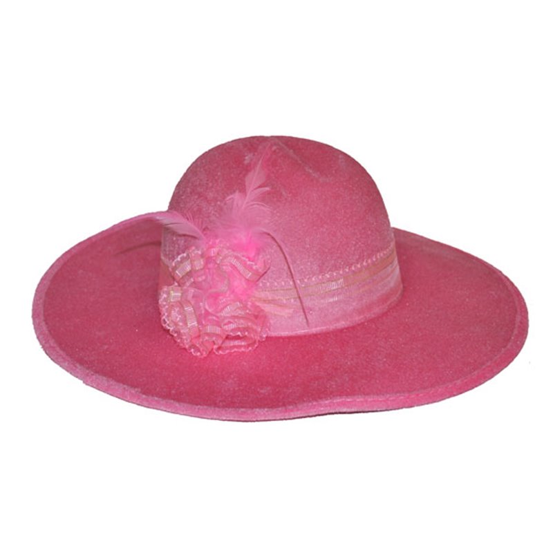 chapeau femme avec plumes rose