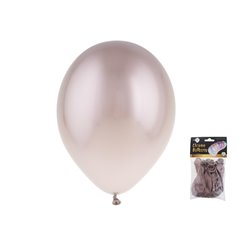 lot de 12 ballons latex chromé or rose 29x40cm