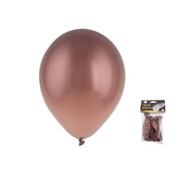 lot de 12 ballons latex chromé cuivre 29x40cm