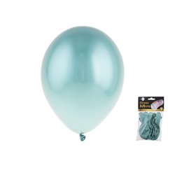 lot de 12 ballons latex chromé vert/turquoise 29x40cm