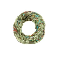 foulard tube motif cachemire vert