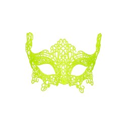 masque loup neon fluo jaune en dentelle luxe