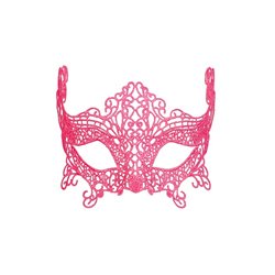 masque loup neon fluo rose en dentelle luxe