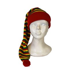 bonnet de nuit long rouge jaune vert