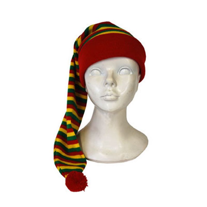 bonnet de nuit long rouge jaune vert