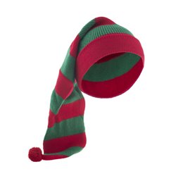 bonnet de nuit long rouge vert 58cm